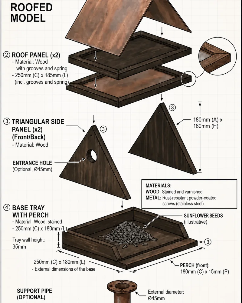 A-frame bird feeder